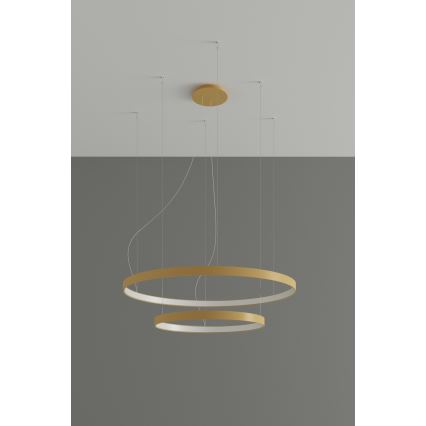 Thoro TH.268 - LED ljuskrona med textilsladd RIO LED/80W/230V CRI 95 4000K guld