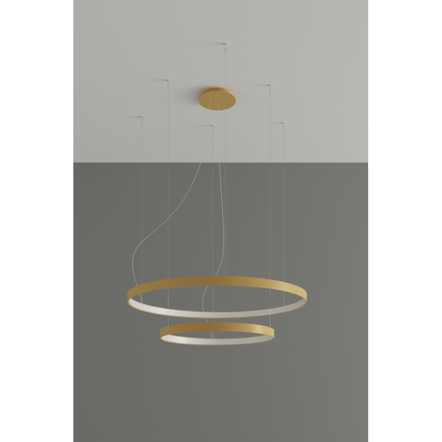 Thoro TH.268 - LED ljuskrona med textilsladd RIO LED/80W/230V CRI 95 4000K guld
