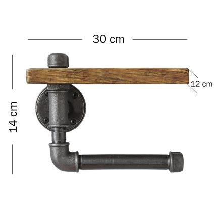 Toalettpappershållare med hylla BORU 30x14 cm gran