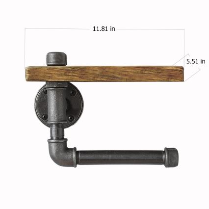 Toalettpappershållare med hylla BORU 30x14 cm gran