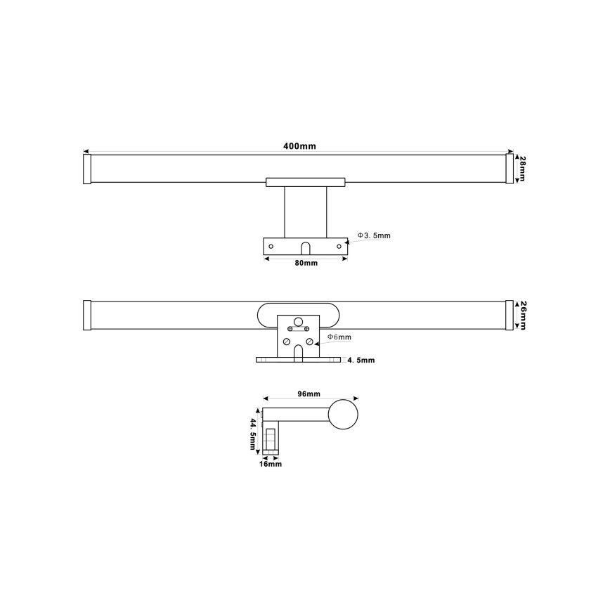 Top Light - Badrumsspegel med LED-belysning OREGON LED/7W/230V 40 cm IP44