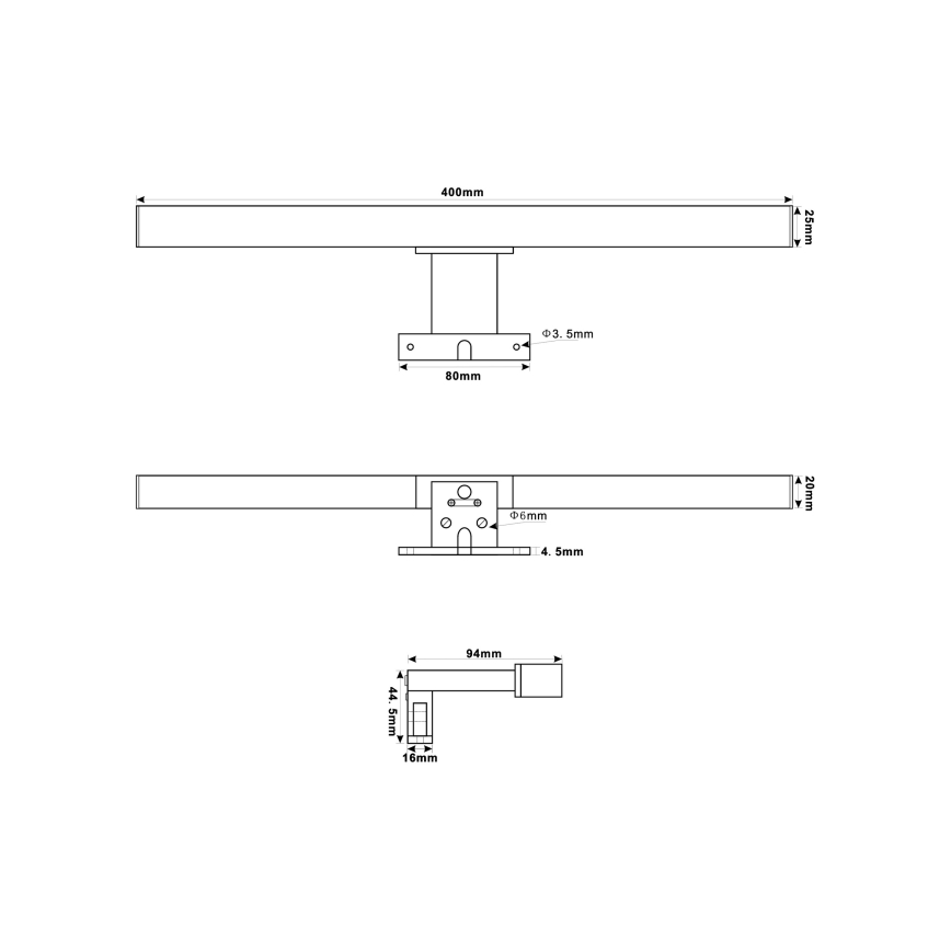 Top Light - Badrumsspegel med LED-belysning OREGON LED/7W/230V 40 cm IP44