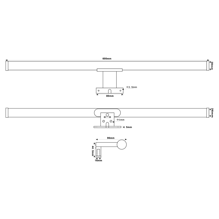 Top Light - Badrumsspegel med LED-belysning OREGON LED/9W/230V 60 cm IP44