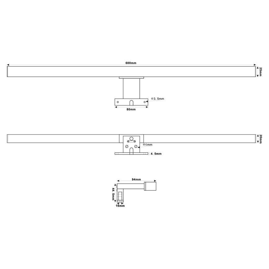 Top Light - Badrumsspegel med LED-belysning OREGON LED/9W/230V 60 cm IP44