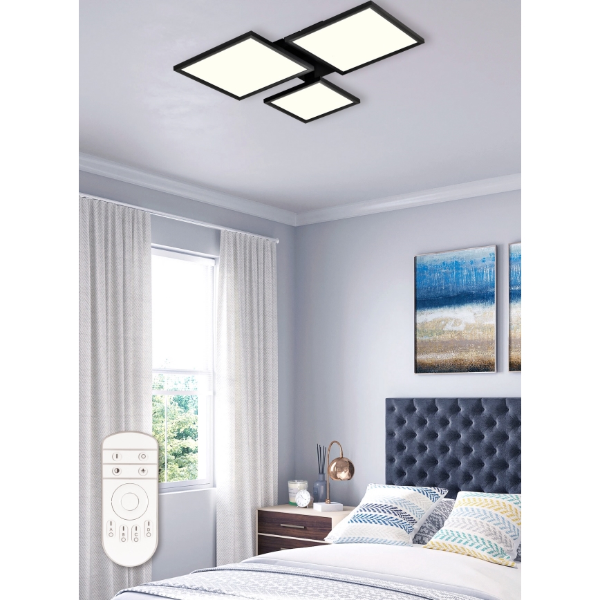 Top Light - Dimbar LED ytmonterad ljuskrona MERKUR LED/50W/230V 3000-6500K svart + fjärrkontroll