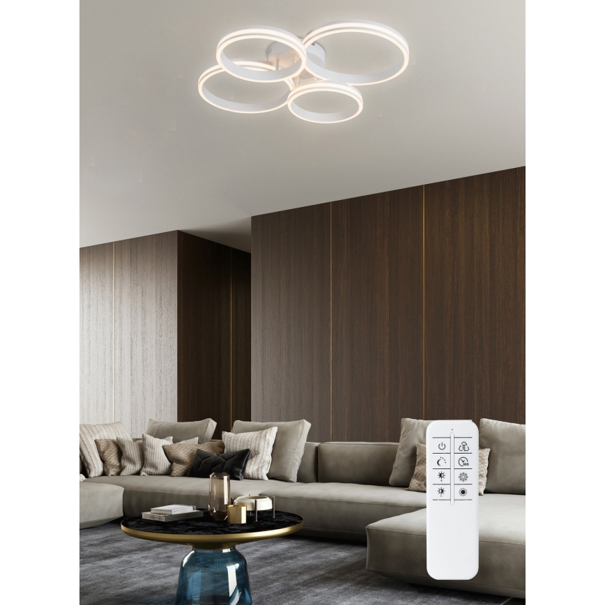 Top Light - Dimbar LED ytmonterad ljuskrona OLYMP LED/65W/230V 3000-6500K rund vit + fjärrkontroll
