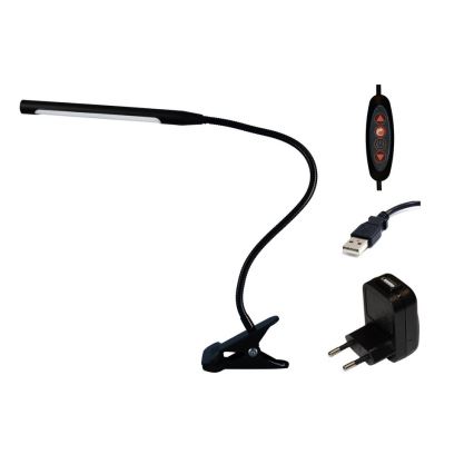 Top Light Lara C - LED ljusreglerad lampa med klämma LARA USB LED/5W/230V