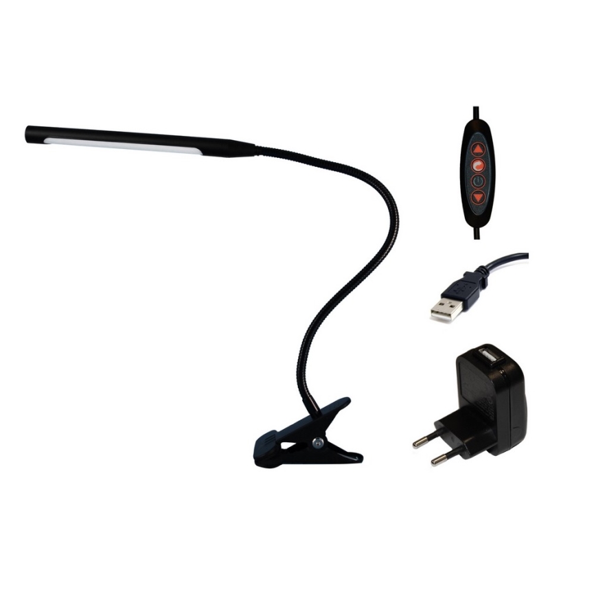 Top Light Lara C - LED ljusreglerad lampa med klämma LARA USB LED/5W/230V