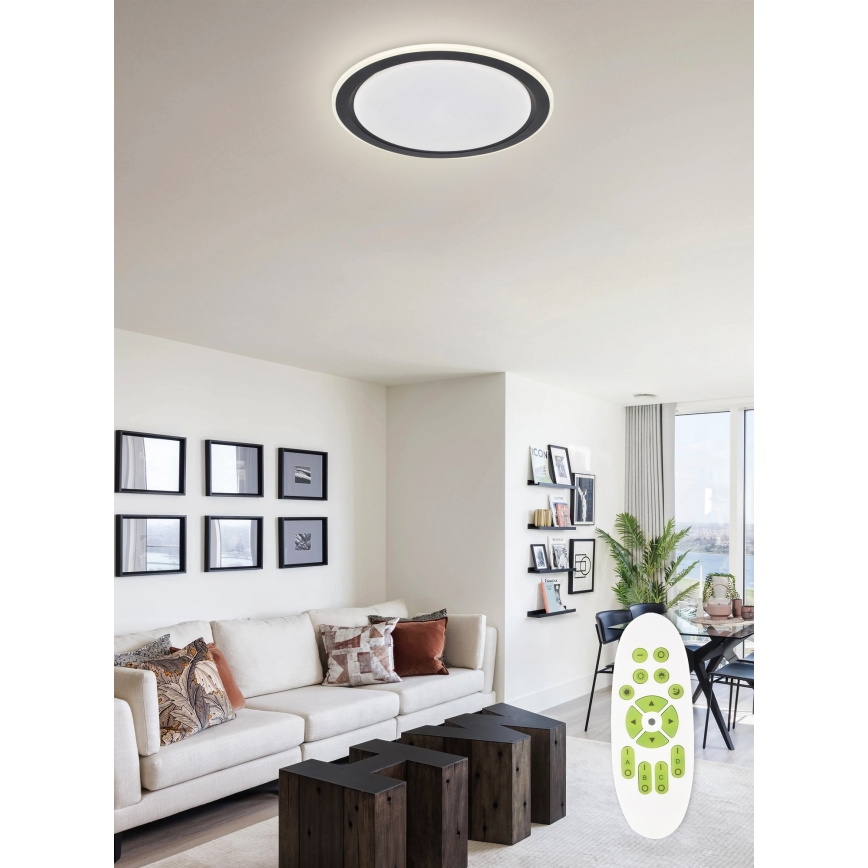 Top Light - LED Dimbar taklampa NORMAN LED/60W/230V diameter 49 cm svart + fjärrkontroll