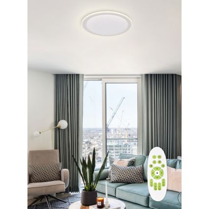 Top Light - LED Dimbar taklampa NORMAN LED/60W/230V diameter 49 cm vit + fjärrkontroll