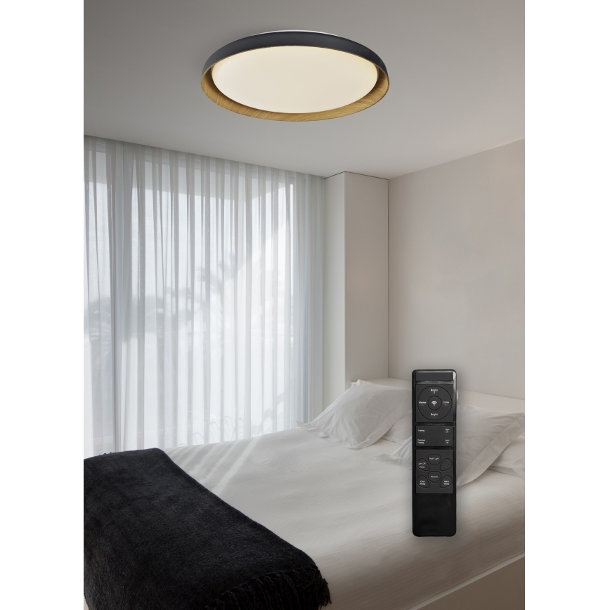Top Light - LED Dimbar taklampa SATELLITE LED/36W/230V 3000-6500K diameter 43 cm svart/brun + fjärrkontroll