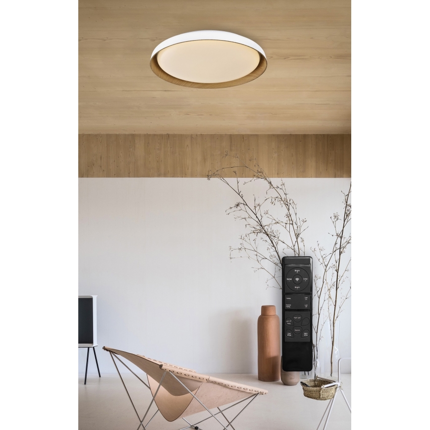 Top Light - LED Dimbar taklampa SATELLITE LED/36W/230V 3000-6500K diameter 43 cm vit/brun + fjärrkontroll