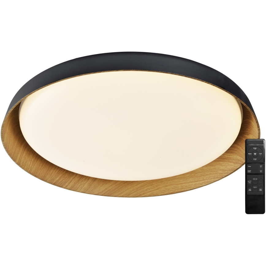 Top Light - LED Dimbar taklampa SATELLITE LED/48W/230V 3000-6500K diameter 53 cm svart/brun + fjärrkontroll