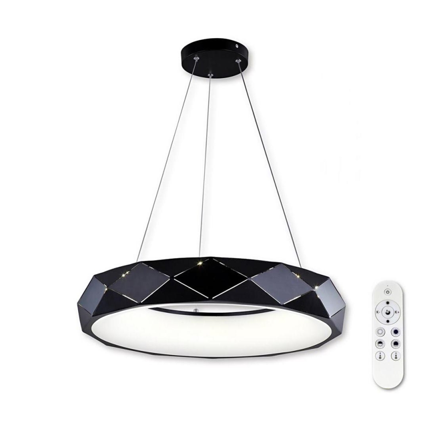 Top Light - LED ljusreglerad ljuskrona på textilsladd APOLO LED/45W/230V svart + fjärrkontroll