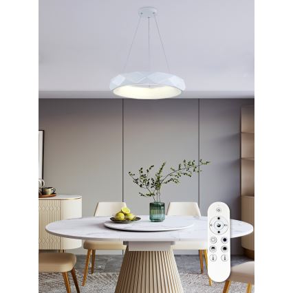 Top Light - LED ljusreglerad ljuskrona på textilsladd APOLO LED/45W/230V vit + fjärrkontroll