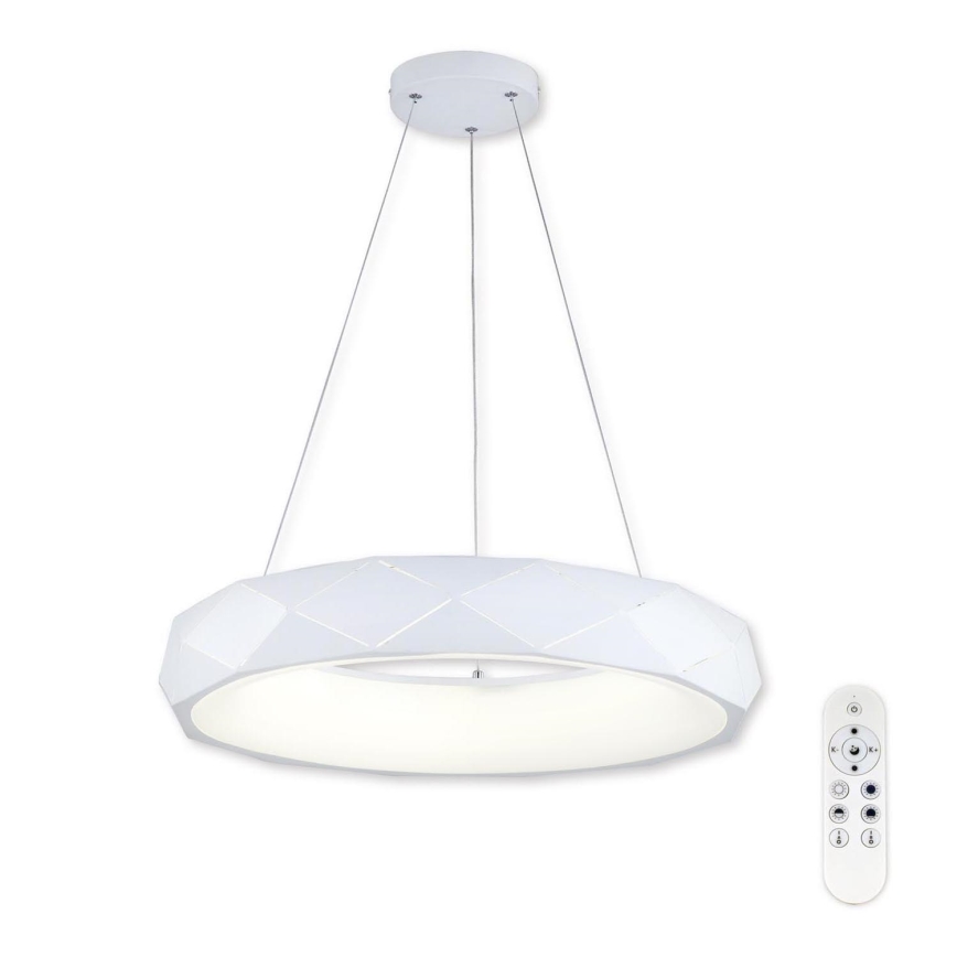 Top Light - LED ljusreglerad ljuskrona på textilsladd APOLO LED/45W/230V vit + fjärrkontroll