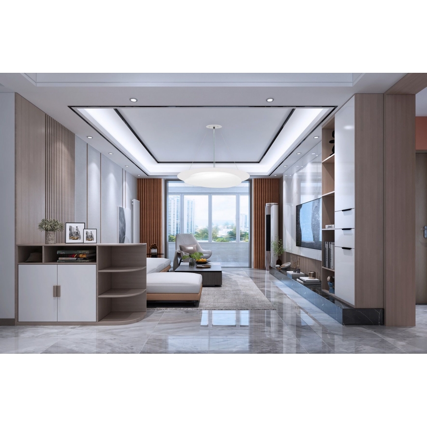 Top Light - LED ljusreglerad ljuskrona på textilsladd STONE LED/51W/230V 3000-6500K + fjärrkontroll