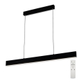 Top Light - LED ljusreglerad ljuskrona på textilsladd LINE LED/30W/230V svart + fjärrkontroll