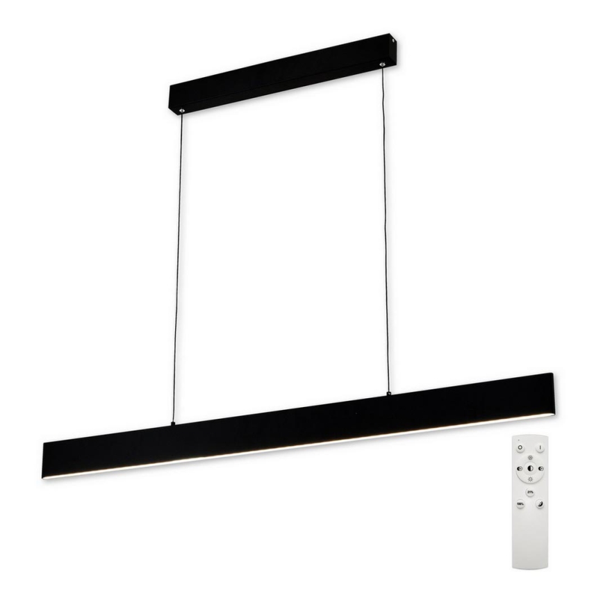 Top Light - LED ljusreglerad ljuskrona på textilsladd LINE LED/30W/230V svart + fjärrkontroll
