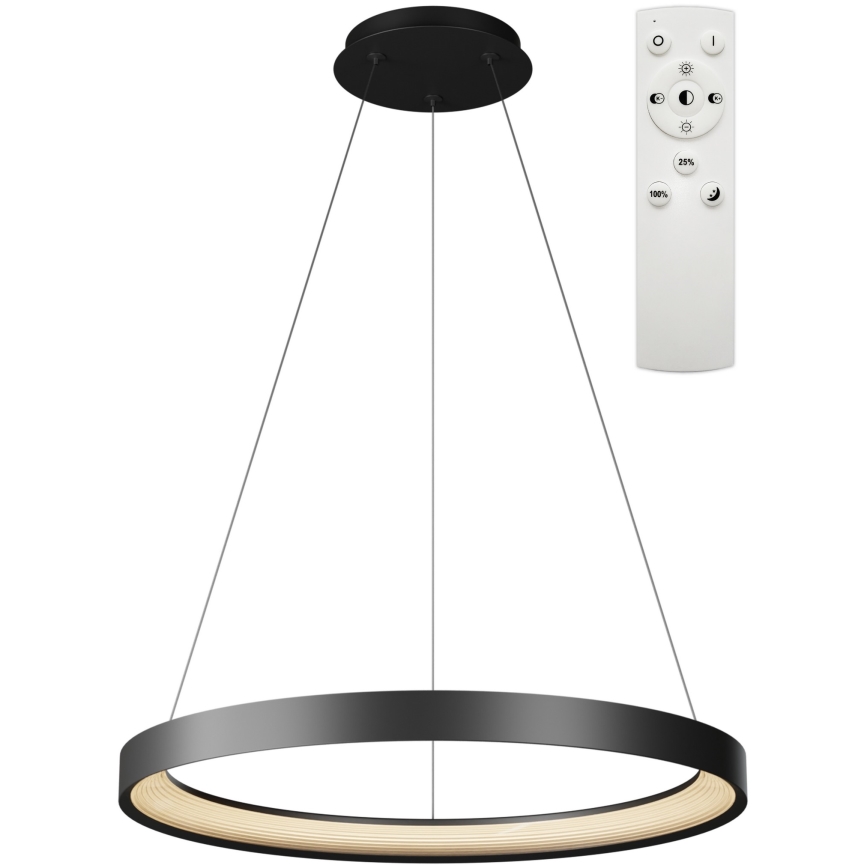 Top Light - LED ljusreglerad ljuskrona på textilsladd ORBIT LED/40W/230V 3000-6500K diameter 50 cm svart + fjärrkontroll