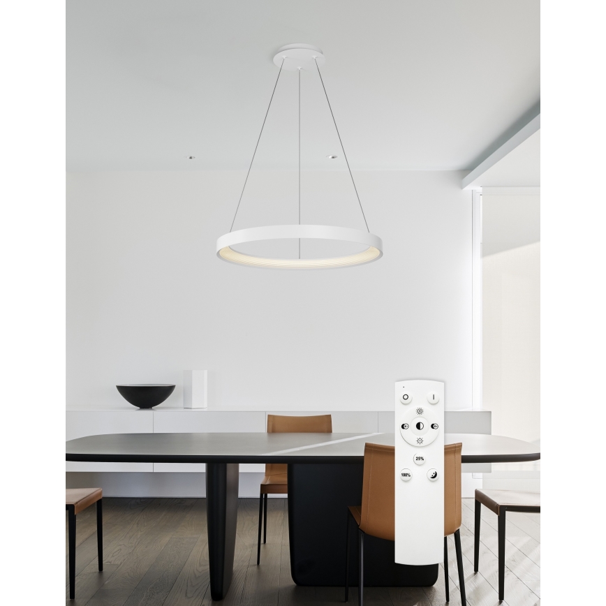 Top Light - LED ljusreglerad ljuskrona på textilsladd ORBIT LED/40W/230V 3000-6500K diameter 50 cm vit + fjärrkontroll