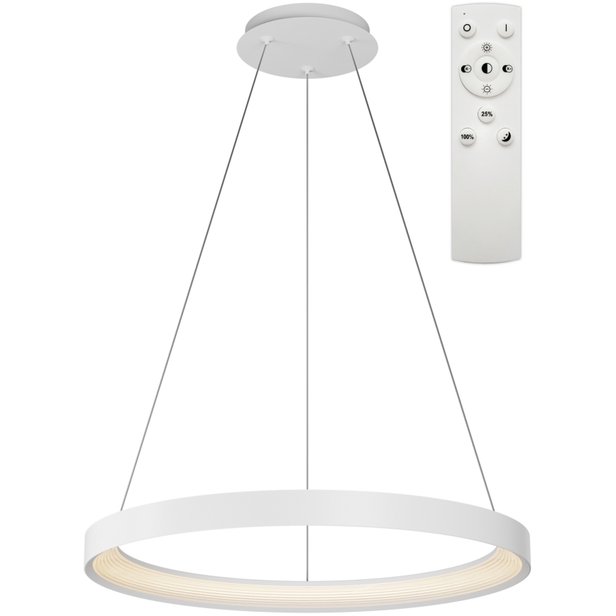 Top Light - LED ljusreglerad ljuskrona på textilsladd ORBIT LED/40W/230V 3000-6500K diameter 50 cm vit + fjärrkontroll