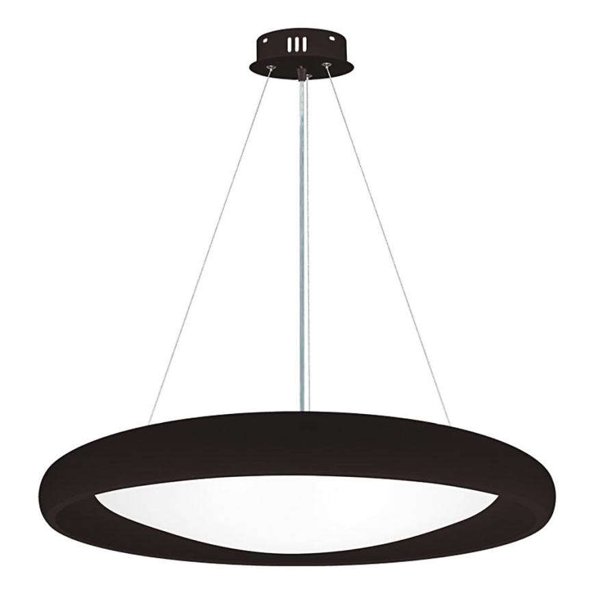 Top Light - LED ljusreglerad ljuskrona på textilsladd SALERNO LED/60W/230V 3000-6500K diameter 60 cm svart + fjärrkontroll