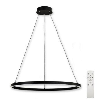Top Light - LED ljusreglerad ljuskrona på textilsladd SATURN LED/30W/230V 3000-6500K svart + fjärrkontroll