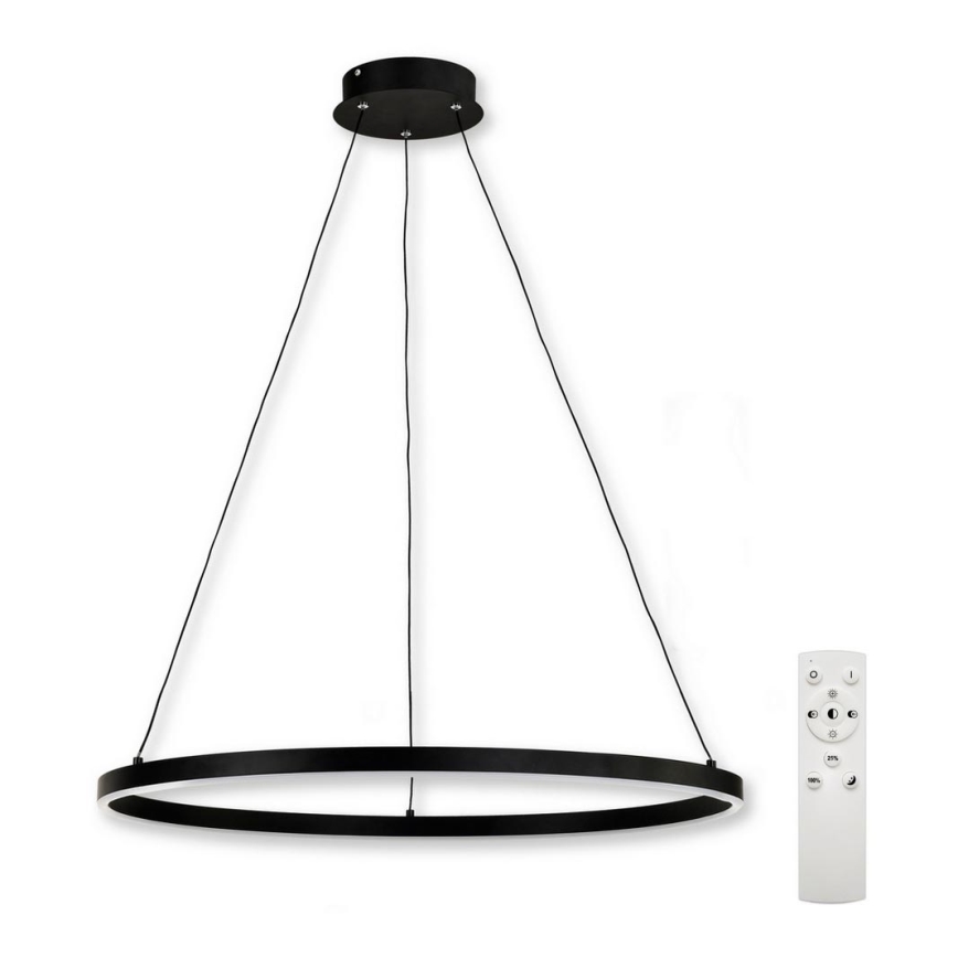 Top Light - LED ljusreglerad ljuskrona på textilsladd SATURN LED/30W/230V 3000-6500K svart + fjärrkontroll