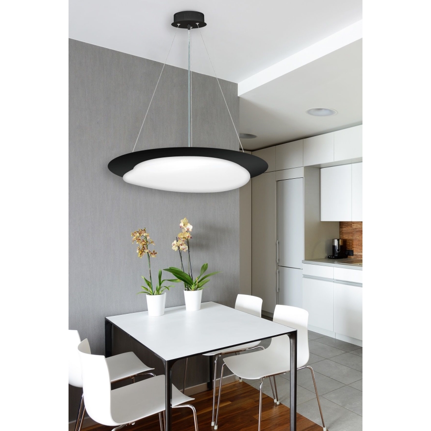 Top Light - LED ljusreglerad ljuskrona på textilsladd STONE LED/51W/230V 3000-6500K + fjärrkontroll