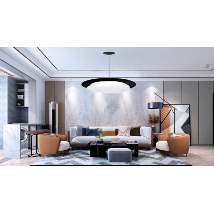 Top Light - LED ljusreglerad ljuskrona på textilsladd STONE LED/51W/230V 3000-6500K + fjärrkontroll