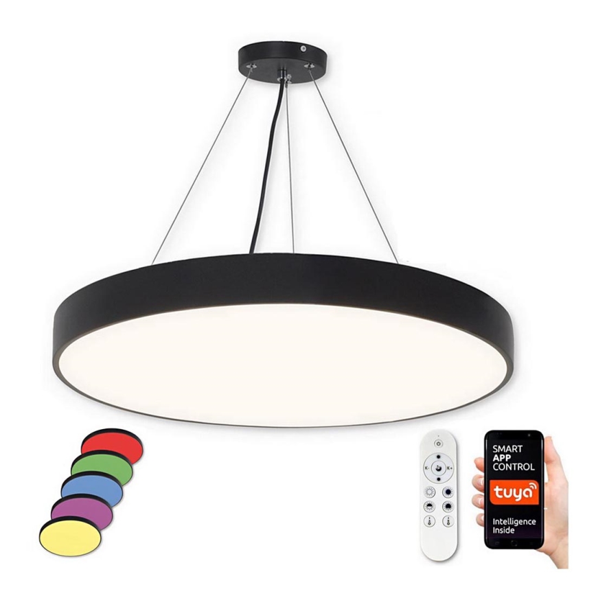 Top Light - LED RGB Ljusreglerad ljuskrona på textilsladd METAL LED/60W/230V Wi-Fi Tuya svart + fjärrkontroll