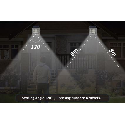 Top Light - LED Solar wall strålkastare med sensor HELEON S LED/5W/3,7V IP65 4000K