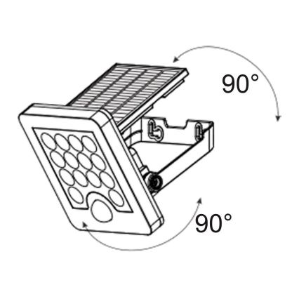 Top Light - LED Solar wall strålkastare med sensor HELEON S LED/5W/3,7V IP65 4000K