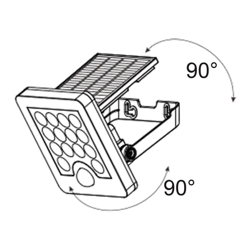 Top Light - LED Solar wall strålkastare med sensor HELEON S LED/5W/3,7V IP65 4000K