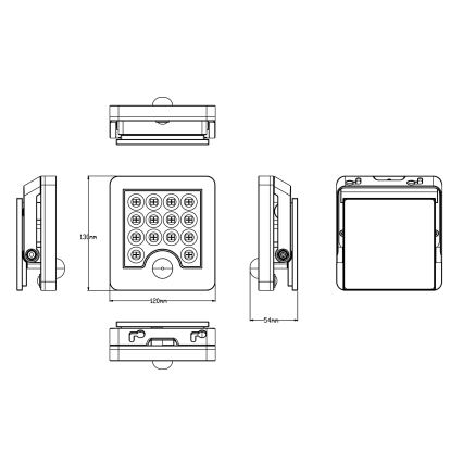Top Light - LED Solar wall strålkastare med sensor HELEON S LED/5W/3,7V IP65 4000K