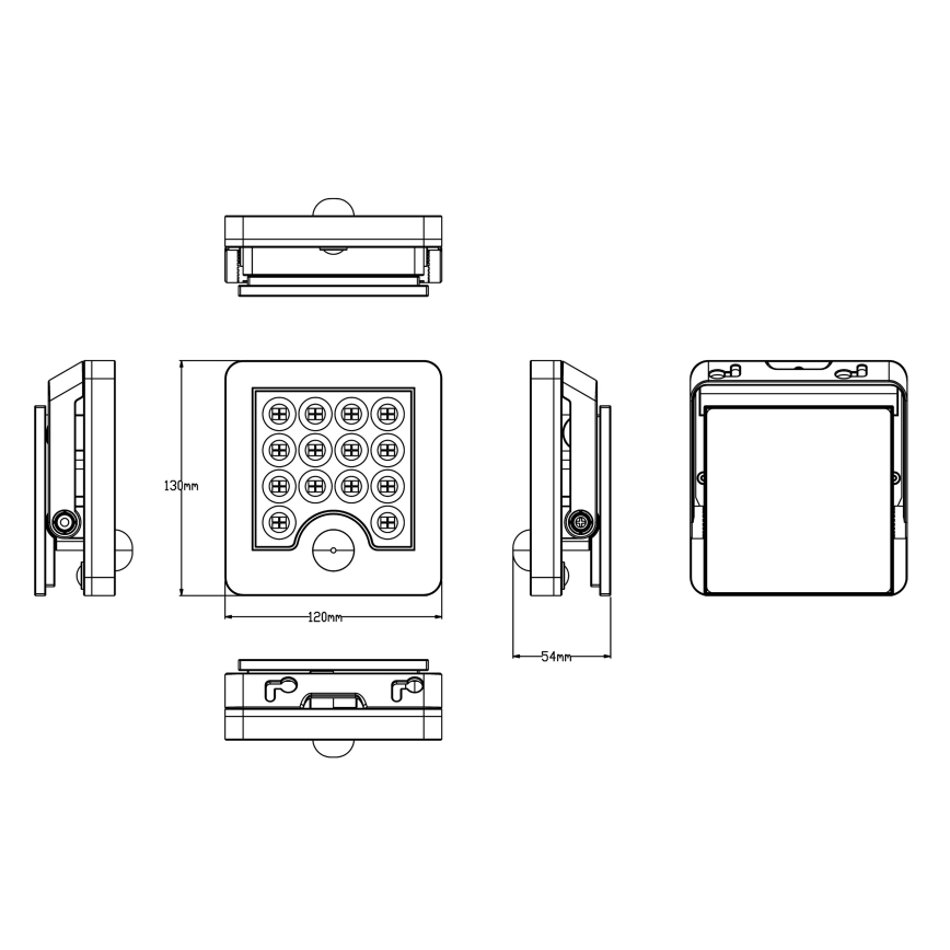 Top Light - LED Solar wall strålkastare med sensor HELEON S LED/5W/3,7V IP65 4000K
