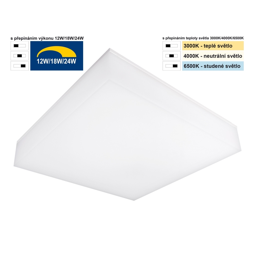 Top Light - LED Ljusreglerad tak vägglampa BOXTER LED/12/18/24W/230V IP54 3000/4000/6500K 28x28 cm