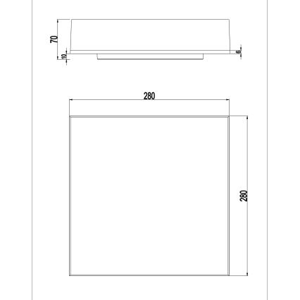 Top Light - LED Ljusreglerad tak vägglampa BOXTER LED/12/18/24W/230V IP54 3000/4000/6500K 28x28 cm