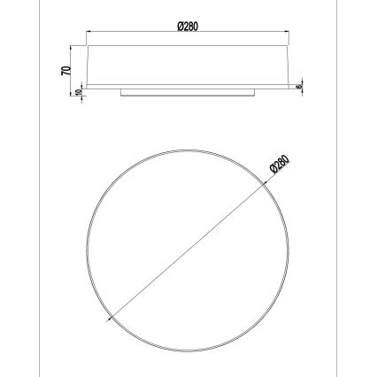 Top Light - LED ljusreglerad taklampa till badrum BOXTER LED/12/18/24W/230V IP54 3000/4000/6500K diameter 28 cm