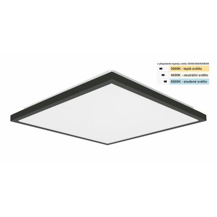 Top Light - LED taklampa för badrum ONYX LED/24W/230V IP44 3000/4000/6500K 38x38 cm svart