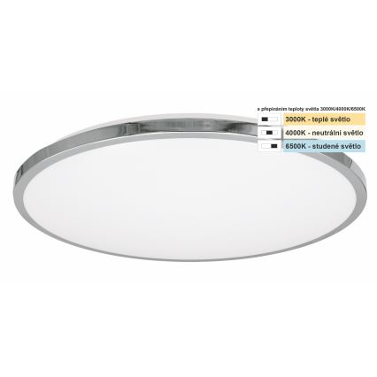 Top Light - LED taklampa för badrum SILVER LED/18W/230V IP44 3000/4000/6500K diameter 34 cm skinande krom