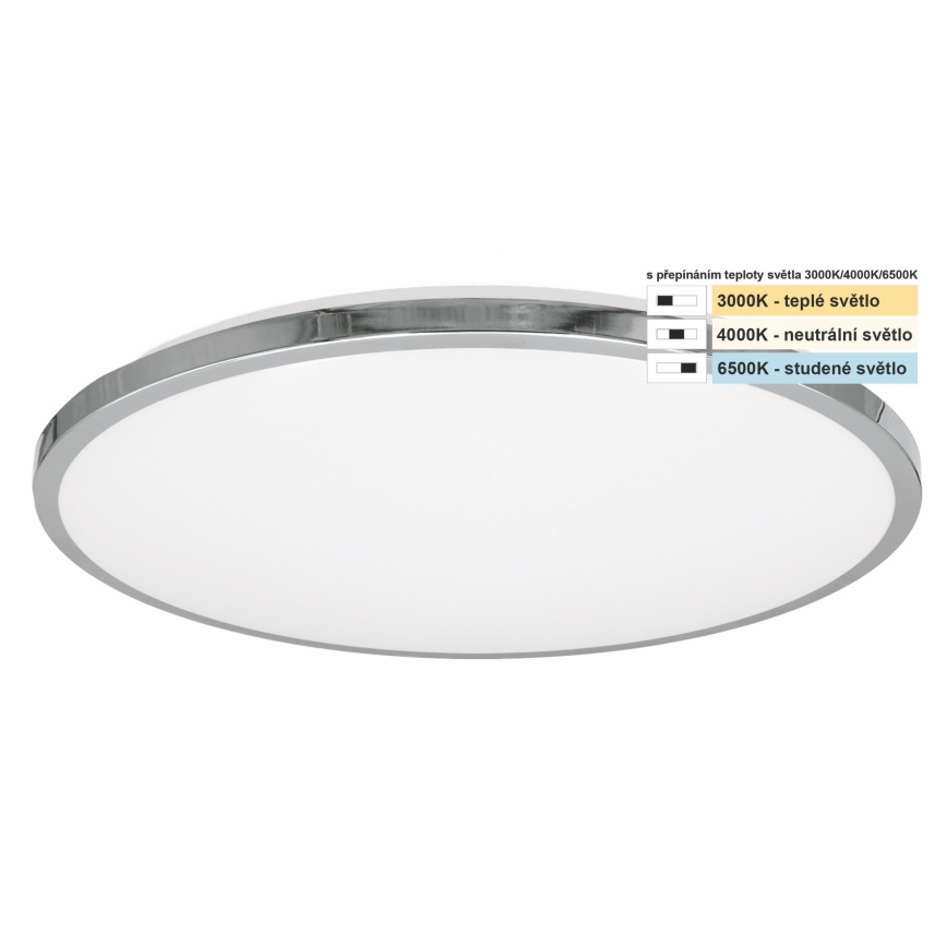 Top Light - LED taklampa för badrum SILVER LED/18W/230V IP44 3000/4000/6500K diameter 34 cm skinande krom