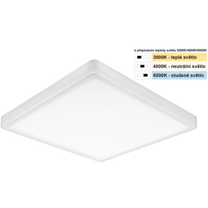 Top Light - LED taklampa REVIT LED/24W/230V 3000/4000/6500K 30x30 cm vit