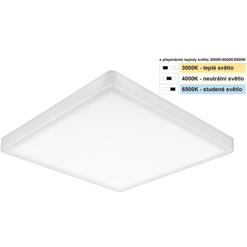 Top Light - LED taklampa REVIT LED/24W/230V 3000/4000/6500K 30x30 cm vit