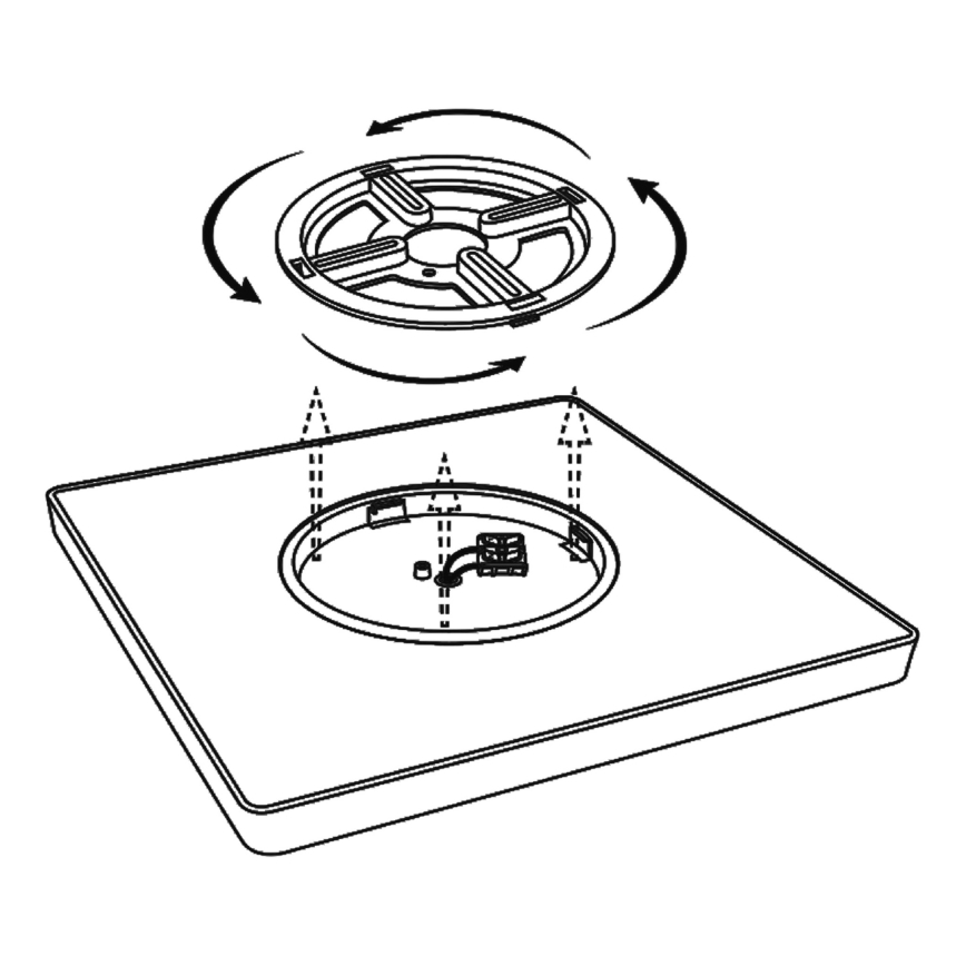 Top Light - LED Dimbar taklampa REVIT LED/36W/230V 3000-6500K 40x40 cm svart + fjärrkontroll