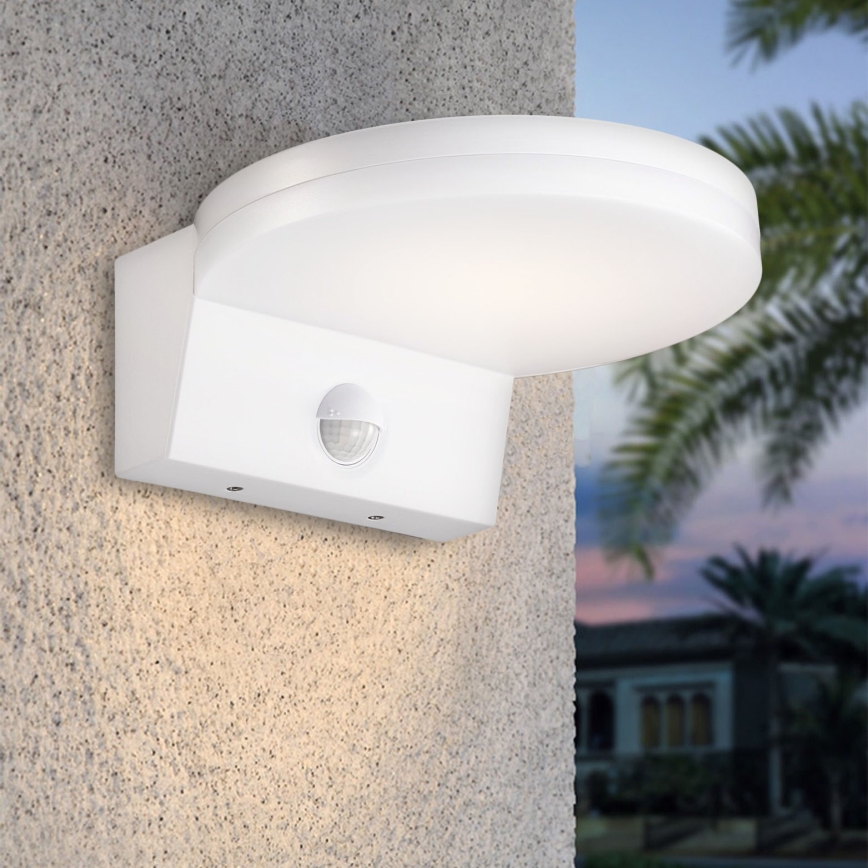 Top Light - LED Utomhus vägglampa med sensor NOVARA LED/15W/230V IP65 vit