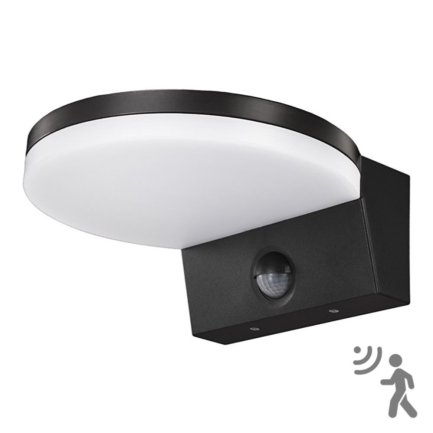 Top Light - LED Utomhus vägglampa med sensor NOVARA LED/15W/230V IP65 svart