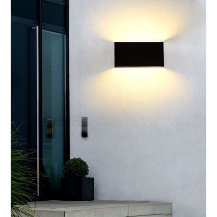Top Light - LED vägglampa för utomhusbruk OBLIGO LED/12W/230V IP65 svart