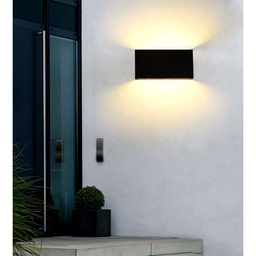 Top Light - LED vägglampa för utomhusbruk OBLIGO LED/12W/230V IP65 svart